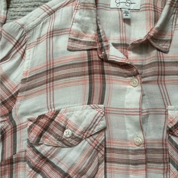 Jessica Simpson Long Sleeve Button Down Plaid Size S - Picture 8 of 11
